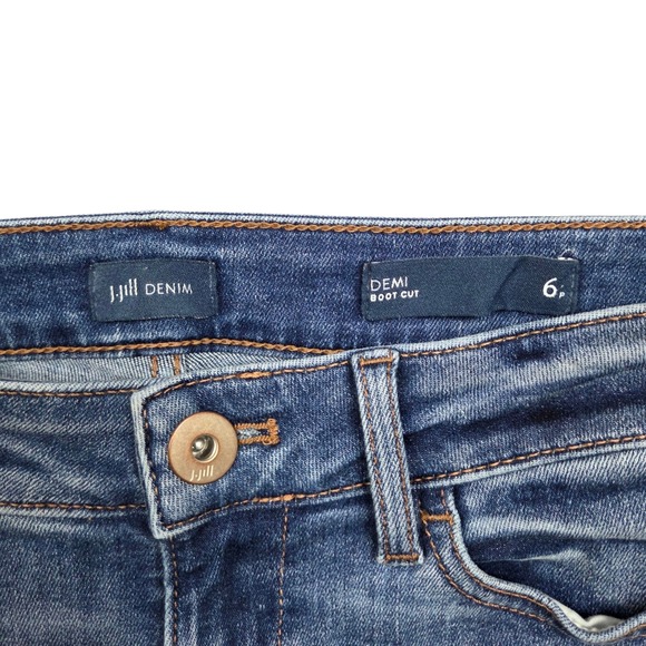J Jill Demi Bootcut Jeans Womens 6 Petite Fray Hem Cropped Mid Rise - Picture 8 of 10